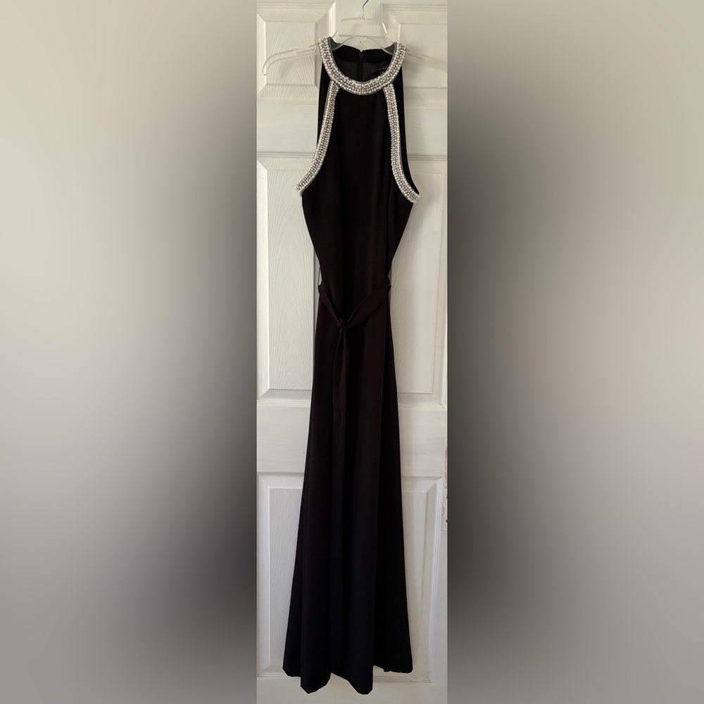 Alex Marie Black Jumpsuit with Silver Accents